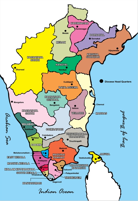 Church of South India Dioceses Map